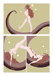  android_21 brown_hair coil_loop_walk disney dragon_ball dragon_ball_fighterz dragon_ball_z ef-nsfw kaa kaa_eyes smile snake snake_penis the_jungle_book 