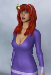 daphne_blake dress green_eyes large_breasts member9 pocket_watch red_hair scooby-doo_(series)