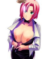 breasts empty_eyes expressionless female_only femsub large_breasts magic manip open_clothes pendulum phantom_hand pink_hair rio_rollins_tachibana short_hair super_blackjack tiechonortheal_(manipper) undressing