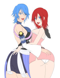  absurdres aqua_(kingdom_hearts) ass breasts femsub happy_trance huge_breasts kairi kingdom_hearts large_ass large_breasts neo-izayoi panties preview short_hair spiral_eyes symbol_in_eyes underwear 