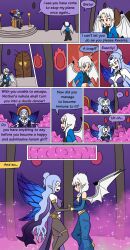  accidental_hypnosis comic dialogue eli_(chaosoverlordz_&amp;_tonitechnaclaw) english_text female_only femsub harem_outfit heart_eyes holding_hands humor hypnotic_gas mythkaz original revania_(tonitechnaclaw) self_hypnosis sisters sparkle symbol_in_eyes tagme text 