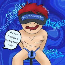 androgynous_sub bikini_bottom certa_solutions confused corporatification dazed drool happy_trance hypnoposting hypnotic_accessory male_only malesub null_bulge original progress_indicator red_hair sitting spiral subliminal tech_control text visor 