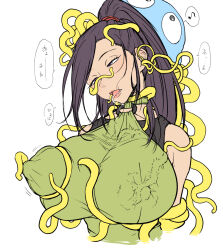  ahegao00 brain_injection dragon_quest_(series) dragon_quest_xi drool empty_eyes erect_nipples femsub jade_(dragon_quest_xi) parasite ponytail slime tagme tentacle_in_mouth tentacles text translation_request unaware 
