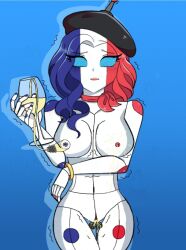 binary_eyes blue_eyes blue_hair breasts countryhumans cum cum_in_pussy femsub licking pink_lipstick pussy red_hair robot robot_girl robotization sex_toy symbol_in_eyes white_hair white_skin