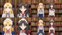 breasts comic empty_eyes expressionless fate/kaleid_liner_prisma_illya fate_(series) femsub large_breasts luviagelita_edelfelt maid maid_headdress rin_tohsaka screenshot standing standing_at_attention