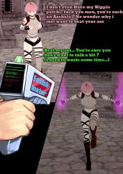  altered_common_sense alternate_costume collar comic corruption crotch_tattoo dialogue earrings enemy_conversion fairy_tail genderswap goth gothification instant_loss large_breasts midriff minlimarcus natsu_dragneel punkification rock_of_succubus sequence tattoo 