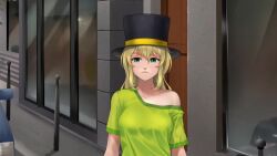  animated blonde_hair changer_(character) femsub green_eyes maledom original pov spiral_eyes top_hat video virtual_youtuber voice_acted 