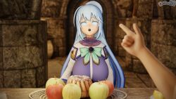  3d absurdres aqua_(konosuba) blue_hair dochaunt female_only femsub finger_snap goddess kono_subarashii_sekai_ni_shukufuku_wo! long_hair open_mouth spiral_eyes symbol_in_eyes watermark 