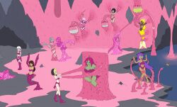 adventure_time alternate_hairstyle bald bare_legs bare_shoulders barefoot black_hair blonde_hair blush bondage breast_sucking breasts cartoon_network chin_hold cleavage closed_eyes copyright_request dark_skin elf_ears ellure_(mannybot-01) empty_eyes female_only femdom femsub genie glowing_eyes green_skin grey_hair hand_on_head hanging_down happy_trance harem heart_eyes huge_breasts hypnotic_slime hypnotized_assistant hypnotized_dom lactation large_breasts legs long_hair lying mermaid midriff milk multiple_girls multiple_subs mythkaz navel one_eye_open open_mouth original princess princess_bubblegum purple_hair restrained royalty shantae shantae_(series) shark_girl short_hair slime standing standing_at_attention symbol_in_eyes tagme tail tentacles twintails unhappy_trance very_long_hair wayforward white_hair yuri