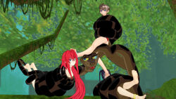  3d ahoge akeno_himejima alternate_costume bare_legs bare_shoulders barefoot bikini bisexual black_hair bra brown_hair closed_eyes coils crossover disney feet femsub flower flower_in_hair hanging_down happy_trance harem high_school_dxd hypnotic_eyes issei_hyoudou jungle kaa legs long_hair maledom malesub mmd multiple_subs one_eye_open open_mouth oral ponytail red_hair rias_gremory short_hair smile sub_on_sub texasnerd the_jungle_book thighs tickling trees very_long_hair 