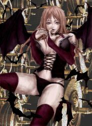  annette_(castlevania) castlevania corruption femsub gloves happy_trance kawori lingerie long_hair opera_gloves red_eyes thighhighs traditional underwear vampire wings 