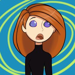 breasts dazed disney femsub katsiika kim_possible kim_possible_(series) open_mouth red_hair ring_eyes  small_breasts spiral