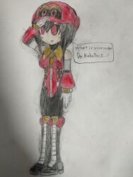  black_hair dialogue empty_eyes expressionless female_only femsub leotard love_(tobyakafuji) open_mouth original red_eyes short_hair sonic_the_hedgehog_(series) text tobyakafuji traditional 
