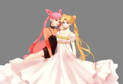 artist_request blonde_hair corruption earrings empty_eyes evil_lady expressionless female_only femdom femsub incest jewelry long_hair mother_and_daughter pink_hair sailor_mini_moon sailor_moon sailor_moon_(series) twintails yuri