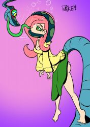  barefoot cleavage disney femsub fluttershy forked_tongue hypnotic_eyes kaa kaa_eyes leaning_forward long_hair long_tongue my_little_pony penken personification pink_hair skirt skirt_lift snake the_jungle_book tongue tongue_out underwear 