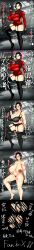  absurdres ada_wong ahegao arms_above_head black_eyes black_hair blowjob_face bra breasts clothed confused dialogue eye_color_change eye_roll femsub gun huge_breasts nipples nude oho_caterpillar open_mouth panties pendulum pink_eyes preview pubic_hair resident_evil short_hair steam text tongue tongue_out translation_request underwear weapon 