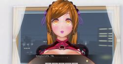 3d breasts custom_maid_3d_2 empty_eyes exposed_chest expressionless femsub kamen_writer_mc large_breasts rika_(made_to_order) screenshot tagme text translated