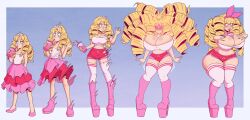 ass_expansion before_and_after bimbofication blonde_hair blue_eyes breast_expansion drinking femsub hair_growth original pink_eyes princess_caelia_(kachopper9) transformation wrenzephyr2