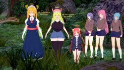  3d blonde_hair femsub happy_trance horns iruru_(miss_kobayashi's_dragon_maid) kaa kurumu_kurono large_breasts long_hair maid maid_headdress miss_kobayashi's_dragon_maid mizore_shirayuki moka_akashiya orange_hair pink_hair purple_hair quetzalcoatl_(maidragon) rosario+vampire school_uniform shadow1333 short_hair snake text tohru_(maidragon) 