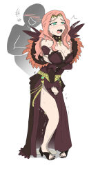 bare_legs bare_shoulders blush breasts character_request choker cleavage cornelia_(fire_emblem) dress femsub fire_emblem fire_emblem_three_houses ghost green_eyes happy_trance high_heels large_breasts legs long_hair masturbation nail_polish nintendo open_mouth pink_hair possession pussy_juice smile standing toenail_polish vel white_background