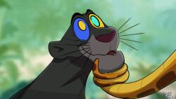  animals_only animated animated_eyes_only animated_gif bagheera chin_hold disney happy_trance kaa kaa_eyes keona_tempt male_only maledom malesub open_mouth panther prehensile_tail snake the_jungle_book 