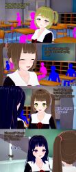  absurdres black_hair blonde_hair brown_hair classroom clothed dialogue english_text femdom femsub green_eyes kaguya-sama_love_is_war long_hair mass_hypnosis multiple_boys multiple_girls multiple_subs purple_eyes short_hair symbol_in_eyes text twintails yellow_eyes zenin1 