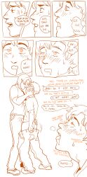  ass ass_grab blush comic drool elf elf_ears erection hand_on_another's_cheek hypnotic_eyes jiv maledom malesub penis spiral_eyes undressing yaoi 