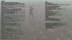 3d caption female_only femsub flesh_(manipper) furry lizard_girl nude pov text