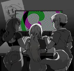  amy_(asaola) animated animated_gif darkhatboy femsub happy_trance hypnotic_screen lisafox_(lisafox) original spiral triple-one_(111) trippy_(trippy) 