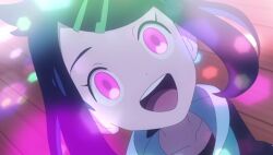 happy_trance liko_(pokemon) nintendo official pecharunt pink_eyes pokemon possession screenshot smile