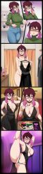  absurdres ai_art border clothed_exposure comic corruption cum_on_breasts dancing earrings femsub food gemna_(mezz+pokemongirl) glasses glowing_eyes good_sub_conditioning heart_eyes hypnotic_accessory instant_loss jewelry legs_up makeup maledom mantra mrchypno_(generator) nude original phone pole_dancing purple_hair see-through squirting stripper tech_control undressing wet 