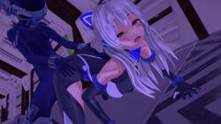  3d all_fours ass blush drool eye_roll fake_animal_ears femsub gloves grey_hair hasumi headphones high_heels koikatsu! leotard long_hair mission_mermaiden mobmobs open_mouth opera_gloves pink_eyes sex sex_toy sweat tears thigh_boots thighhighs tongue tongue_out 