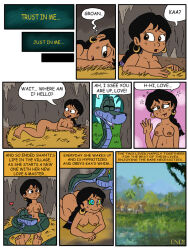  aged_up all_fours barefoot bestiality black_hair bottomless breasts coils comic dark_skin disney feet firemario86 happy_trance hypnotic_eyes kaa kaa_eyes large_breasts long_hair nude pussy_juice sex shanti snake tail_sex text the_jungle_book topless vaginal western 