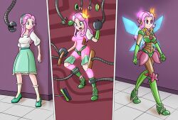 armor before_and_after clothed collar cure_felice dronification empty_eyes eye_color_change female_only femsub gauntlets green_eyes hair_ornament headphones high_heels hypnotic_accessory kotoha_hanami long_hair mahou_tsukai_precure mythkaz pink_hair precure red_eyes restrained skirt solo symbol_in_eyes tagme tech_control transformation unhappy_trance wings