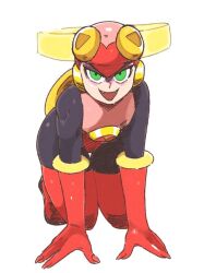  all_fours claws corruption eyeshadow fangs inkerton-kun megaman_(series) megaman_battle_network roll.exe tech_control 