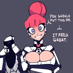  animated animated_gif blue_eyes bodysuit breasts cdlum cleavage collar drone drool empty_eyes female_only femsub happy_trance hypnosuit_(cdlum) hypnotic_accessory hypnotic_clothing large_breasts looking_at_viewer original pad_lock pear_(cdlum) pink_hair tech_control text 