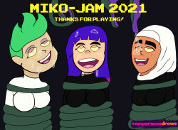 absurdres after_sex bondage breasts clothed cum dark_skin female_only femsub glitch_techs green_hair happy_trance hijab long_hair miko_kubota multiple_girls multiple_subs nickelodeon open_mouth purple_hair short_hair simi smile symbol_in_eyes temperancedraws tentacles text western yellow_eyes zahra