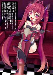 corruption femdom genderswap gloves gonna_be_the_twin-tail!! heart heart_eyes latex okuri_banto open_mouth opera_gloves penis red_hair smile symbol_in_eyes tail_red tattoo text thighhighs translation_request twintails