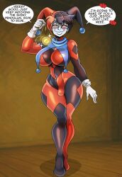 cosplay costume dc_comics english_text erection_under_clothes happy_trance harley_quinn hypnotized_hypnotist jester male_only malesub original pendulum pov pov_sub speech_bubble spiral_eyes spiralwash_eyes tagme text zorro-zero