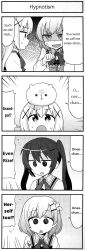 absurdres accidental_hypnosis chino_kafuu cocoa_hoto coin comic empty_eyes expressionless femdom femsub greyscale hard_translated humor is_the_order_a_rabbit? long_hair multiple_girls multiple_subs open_mouth pendulum resisting rize_tedeza self_hypnosis text translated