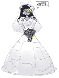 borg bow bridal_veil dress female_only femsub original robot robotization rtilrtil solo star_trek tech_control text wedding_dress