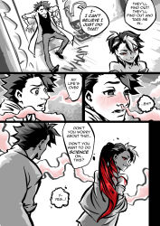  bare_shoulders black_hair blush carnage_(marvel) clothed comic corruption dialogue empty_eyes english_text eye_color_change femboy glowing_eyes hair_color_change hair_growth hypnotized_dom hypnotized_hypnotist ilija_(isaty) long_hair looking_back maledom malesub marvel_comics max_(maxspite) maxspite monochrome multicolored_hair non-binary_dom original pheromones red_eyes red_hair red_sclera restrained short_hair speech_bubble spider-man_(series) symbiote text transformation very_long_hair yaoi 