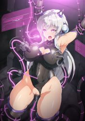  armpits arms_above_head beam blush breast_grab breast_sucking breasts cables cameltoe censored cleavage cleavage_cutout corruption dazed drool empty_eyes erect_nipples erect_nipples_under_clothes gloves glowing glowing_eyes hair_ornament hasumi headphones huge_breasts large_breasts leotard long_hair mission_mermaiden nelofox open_mouth opera_gloves pink_eyes progress_indicator pussy_juice restrained sex silver_hair sweat tech_control tentacle_sex tentacles thick_thighs thigh_boots thighhighs vaginal wires 