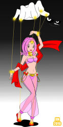 aware body_control breasts dancing digimon female_only femsub human_puppet jimryu large_breasts long_hair maledom mimi_tachikawa pink_hair puppet puppetmon see-through