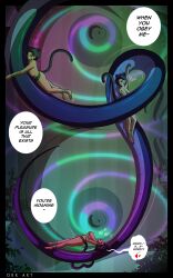  animal_ears bbw black_hair breasts cat_ears cat_girl cat_tail chubby cleavage coil_slide dialogue divya_(lostjunglegirl) female_only femdom femsub fingering hypnotic_breasts masturbation multiple_girls naga_girl nipples original orkart purple_hair ring_eyes sahvi_(orkart) scar short_hair snake_girl tail text 