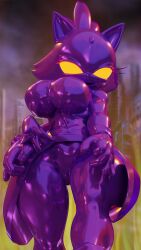 3d blaze_the_cat breasts cat_girl corruption empty_eyes female_only femsub furry happy_trance large_breasts open_mouth palisal smile sonic_the_hedgehog_(series) symbol_in_eyes tech_control transformation zombot 