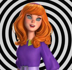  3d animated animated_eyes_only animated_gif breasts clothed daphne_blake female_only femsub happy_trance hypnosex_(manipper) long_hair manip open_mouth orange_hair red_hair scooby-doo_(series) seizure_warning smile spiral_eyes symbol_in_eyes tongue western 