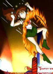  breasts brokenteapot brown_hair empty_eyes expressionless female_only femsub flame gloves large_breasts long_hair opera_gloves ponytail sailor_jupiter sailor_moon_(series) skirt solo 