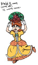  absurdres androgynous androgynous_dom brain_drain breasts female_only femsub gloves large_breasts littlescylla metroid metroid_(series) nintendo parasite princess princess_daisy super_mario_bros. text 
