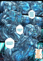  comic dialogue ibenz009 liquid_metal original robot robot_girl tagme text transformation 